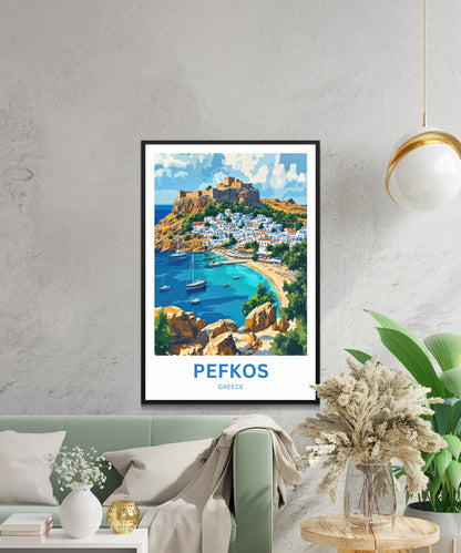 Pefkos Travel Poster - Rhodes Haven