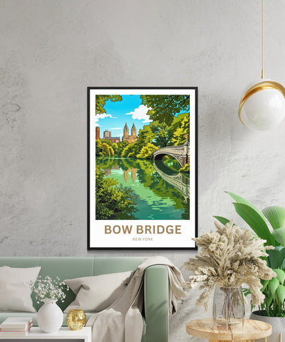 Bow Bridge  Travel Poster - Central Park Serenity