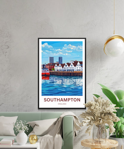 Southampton Travel Poster- Seaside Spirit England