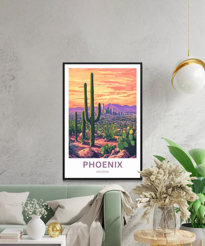 Phoenix Travel Poster - Cactus Trail – Phoenix Horizon