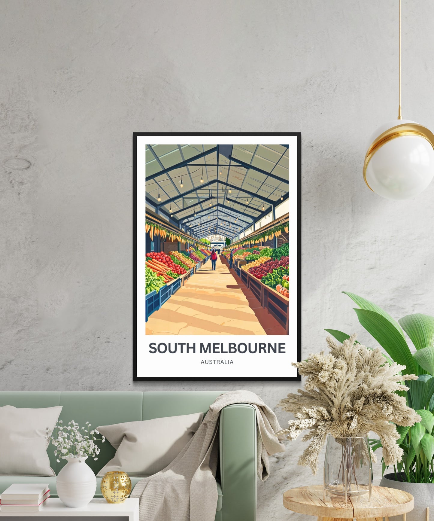 South Melbourne Market Travel Poster  - Gather, Taste, Discover