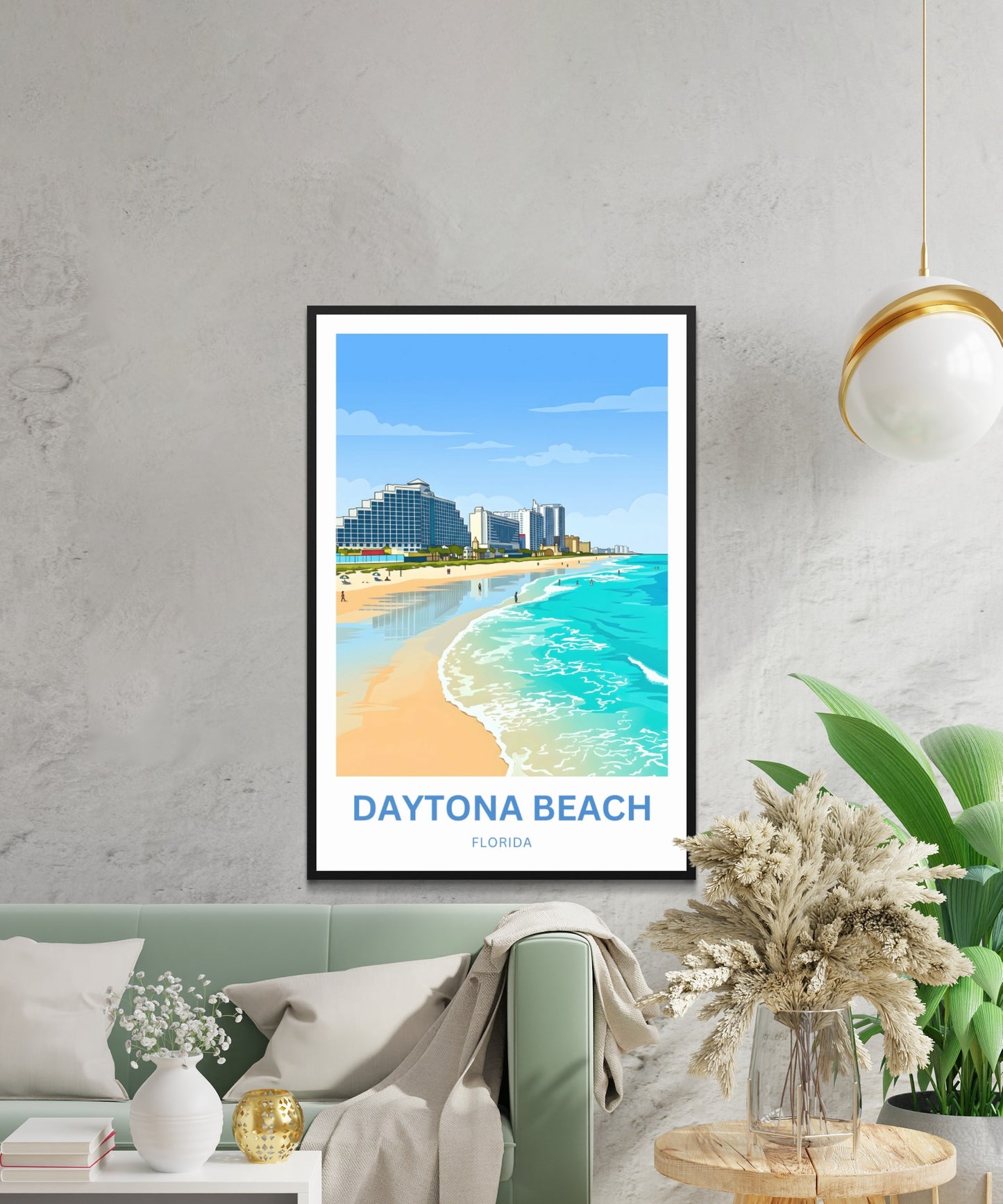Daytona Beach, Florida Travel Poster - Captivating Shoreline