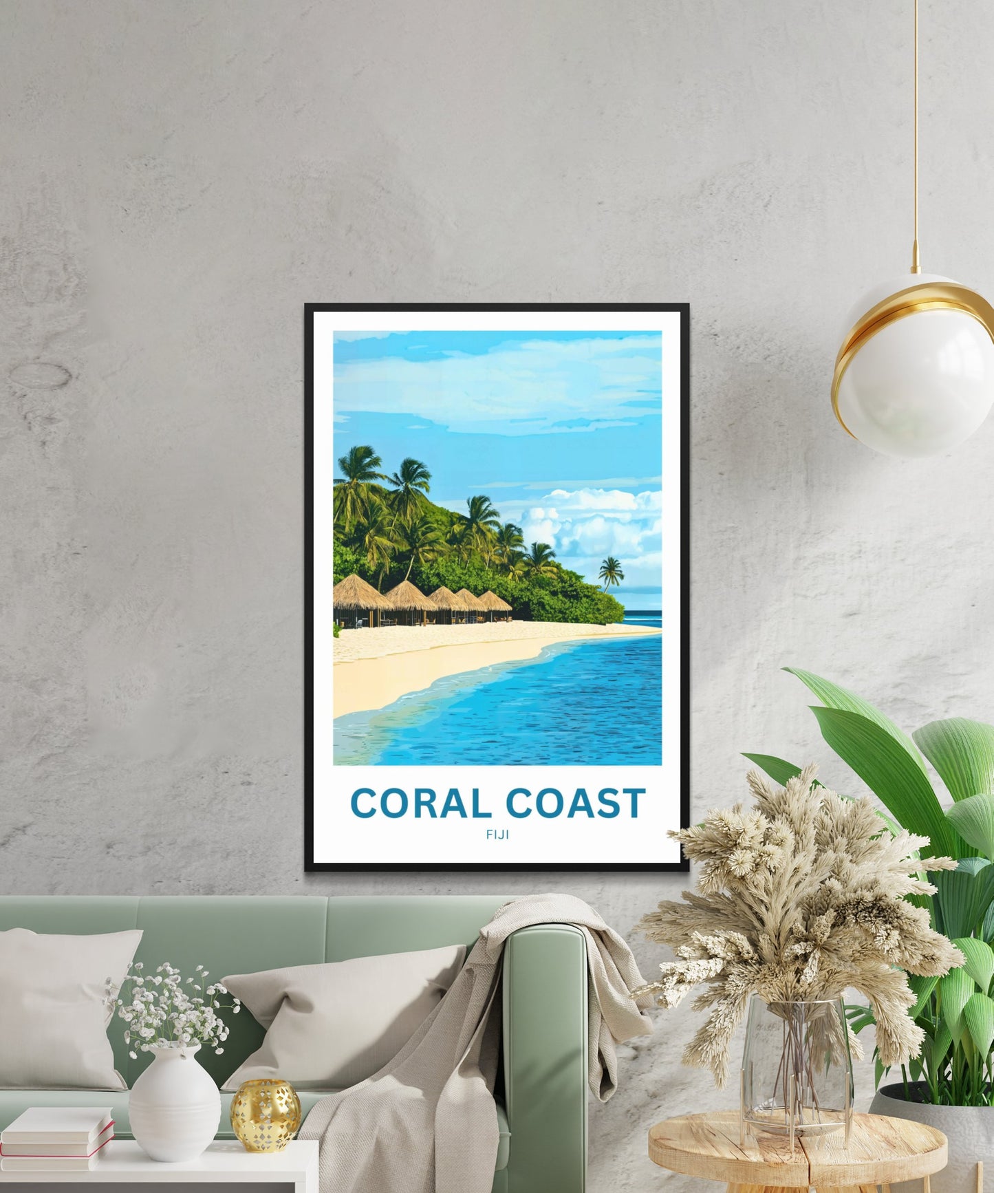 Coral Coast, Fiji Travel Poster - Breathtaking Tropical Island