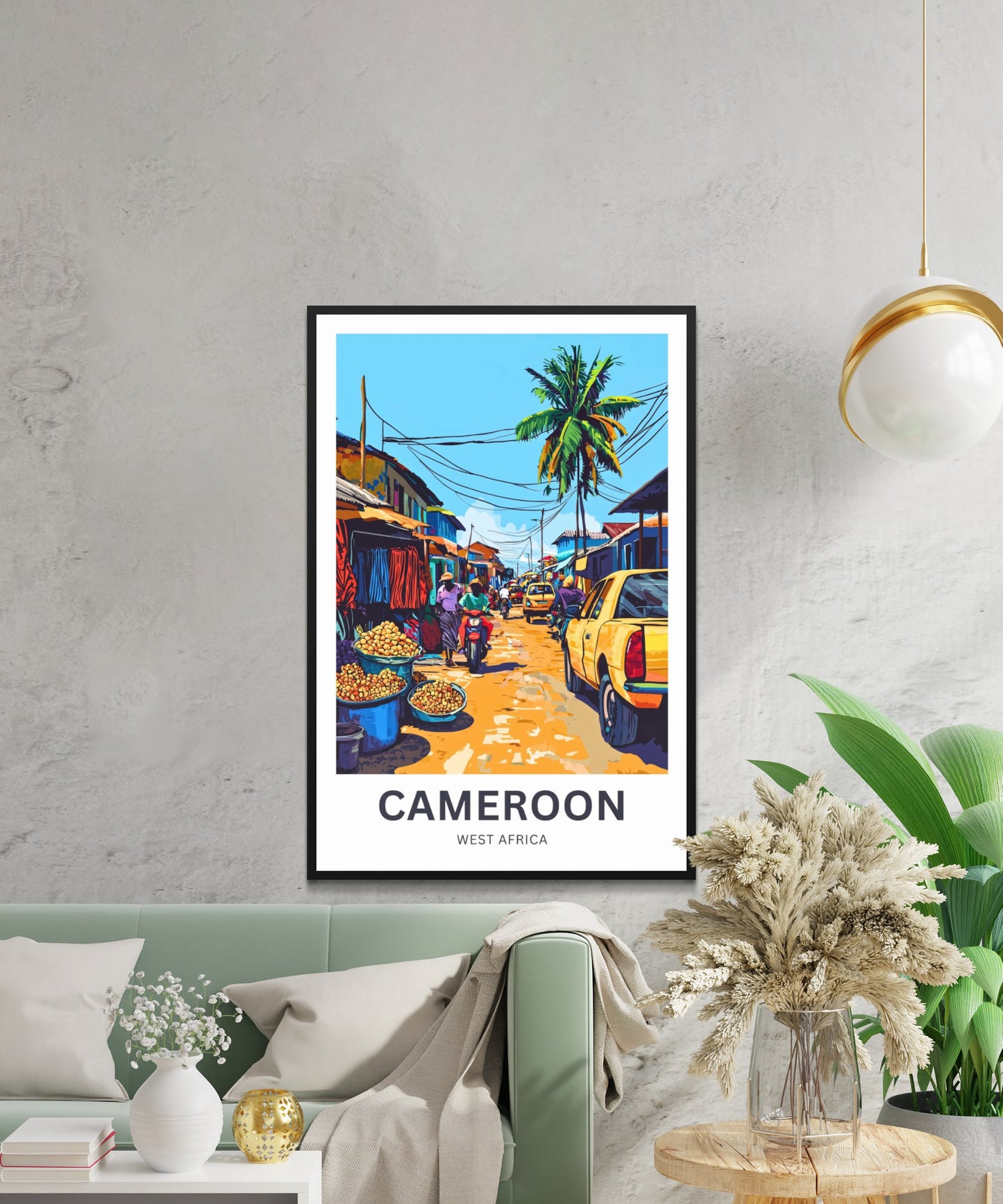 Cameroon Travel Poster - Local Street View