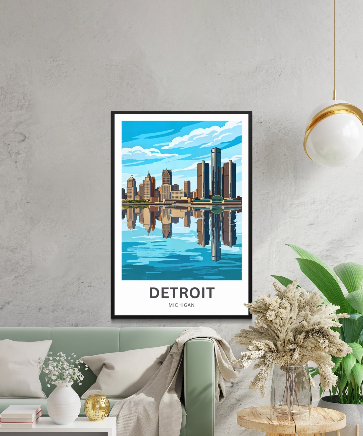 Detroit Travel Poster - Michigan