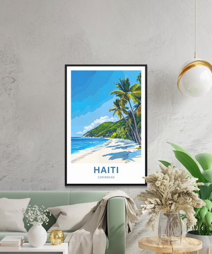 Haiti Travel Poster - Caribbean Beach