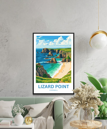 Lizard Point Travel Poster - Rugged Cliffs