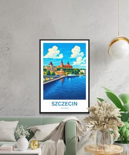 Szczecin Travel Poster -  Poland Hidden Harbor Gem