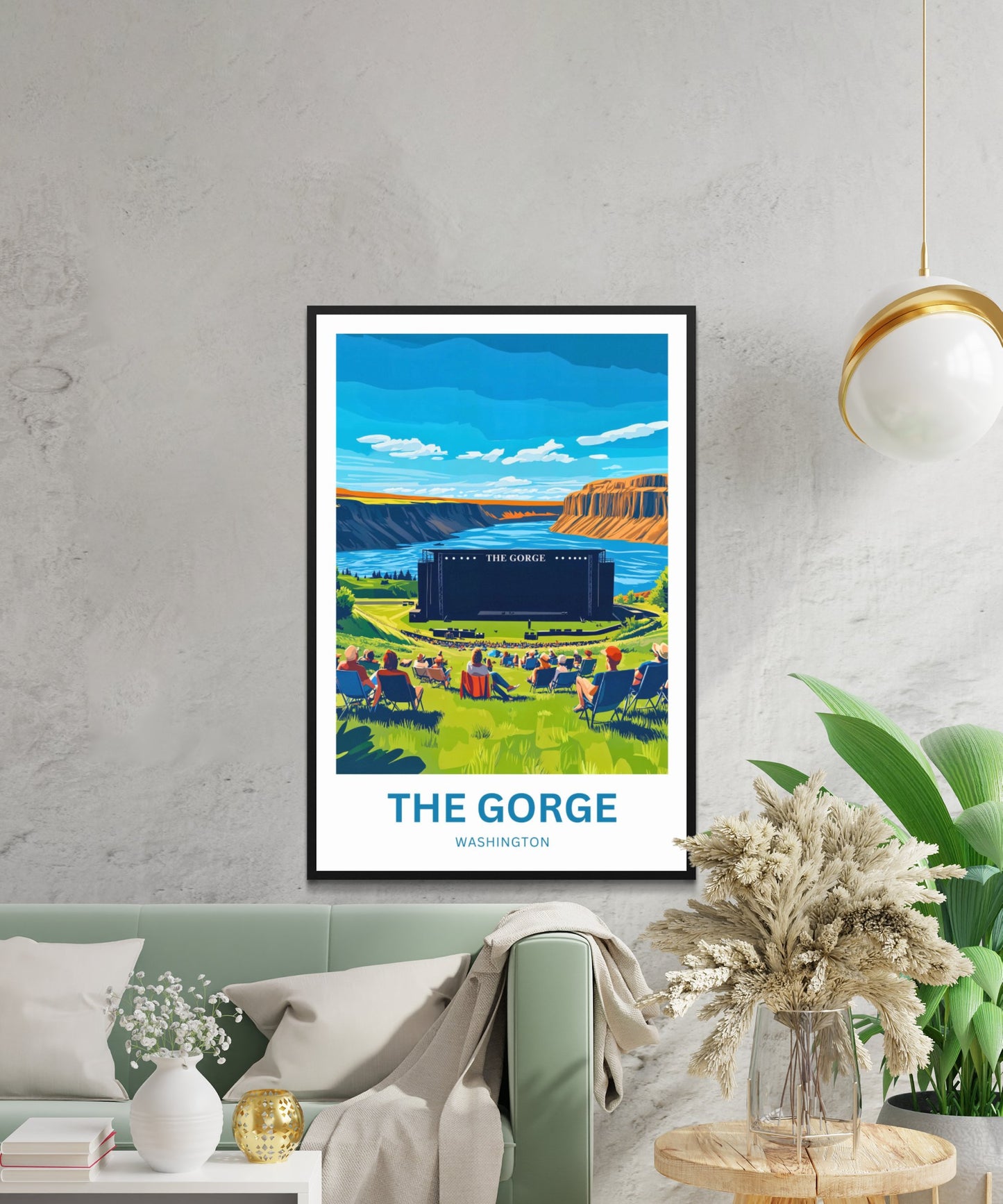 The Gorge Travel Poster- Concerts Beneath the Canyon Light
