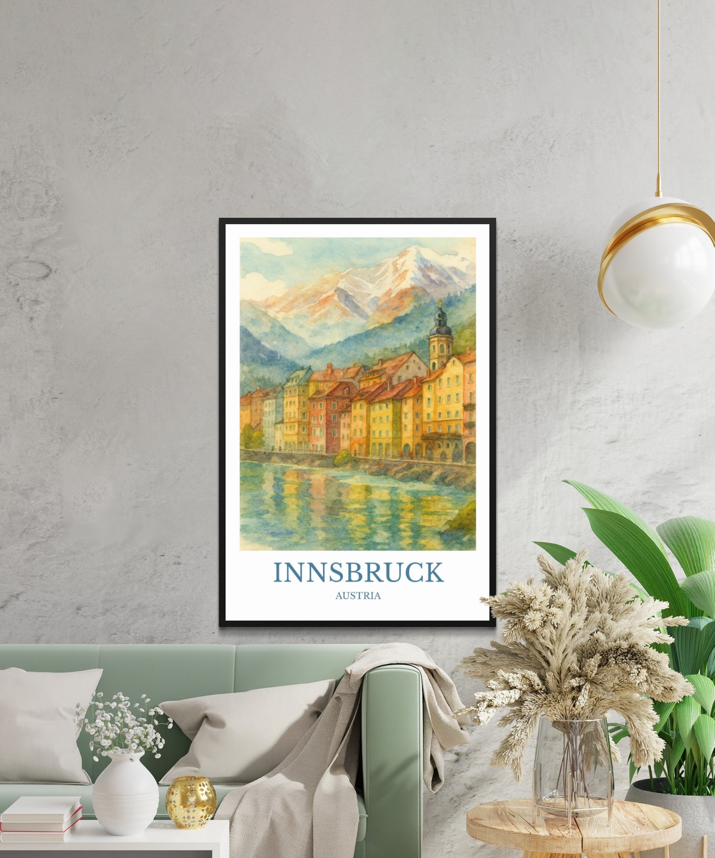 Innsbruck, Watercolor design poster, Austria Print, Innsbruck Wall Art
