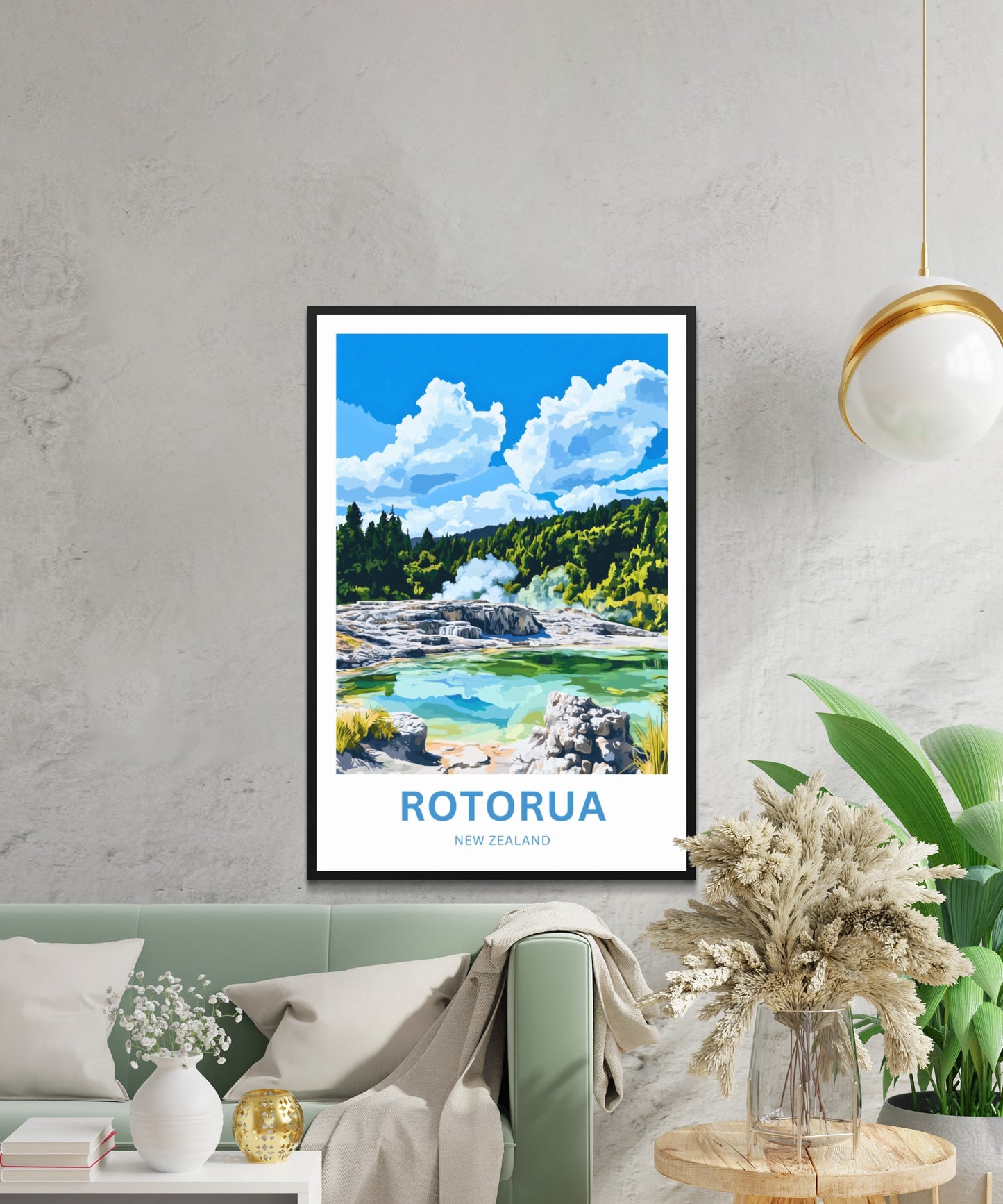 Rotorua Travel Poster - New Zealand
