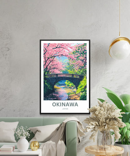 Okinawa Travel Poster  - River of Blossoms