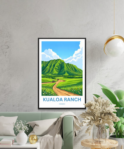Kualoa Ranch  Travel Poster - Spirit of Hawaii