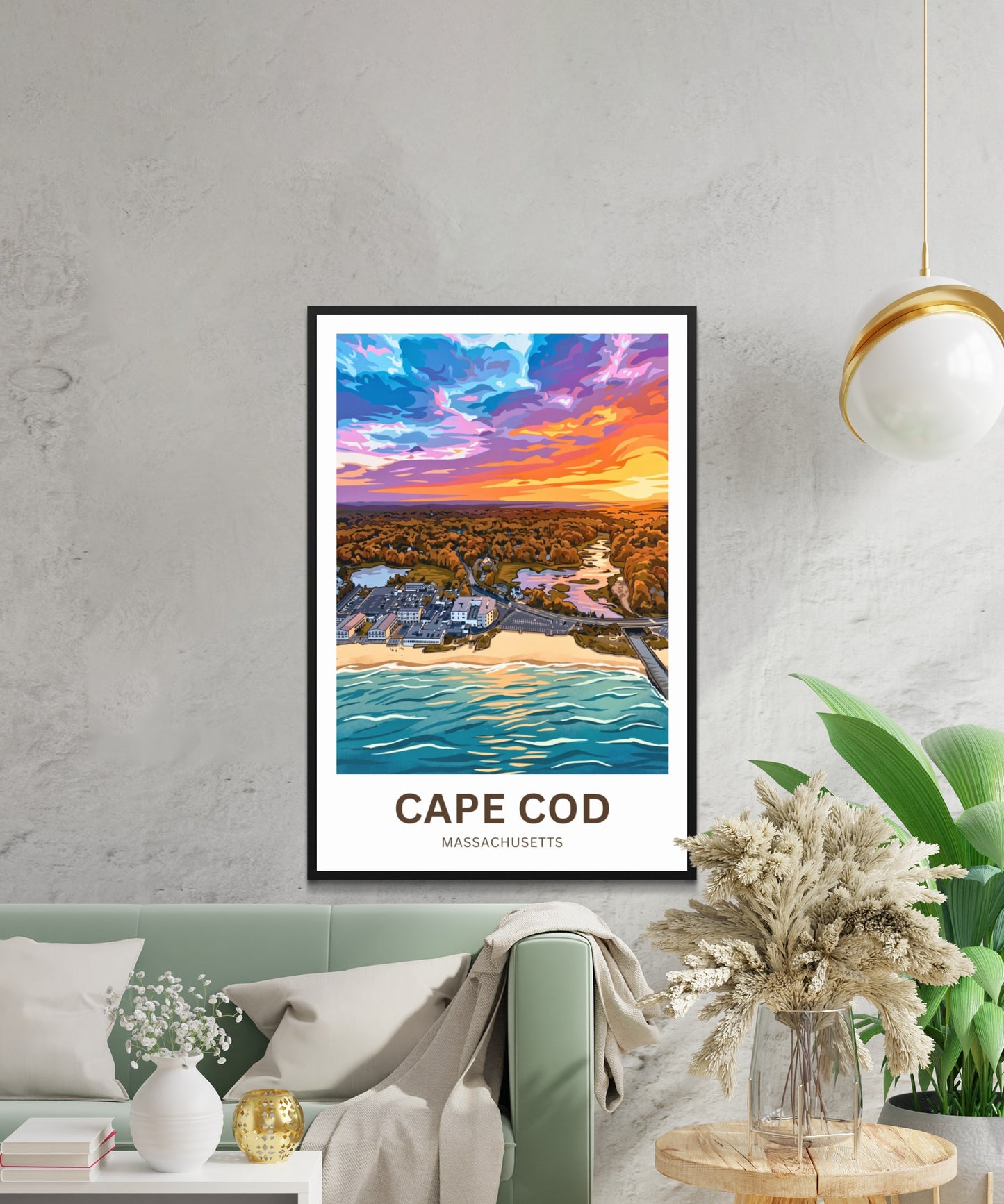 Cape Cod Travel Poster - Stunning Coastal Sunset
