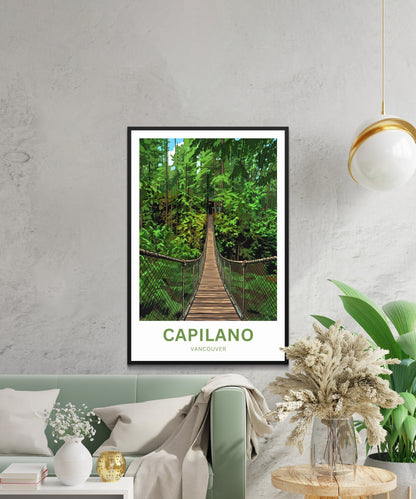 Capilano Suspension Bridge  Travel Poster - Into the canopy