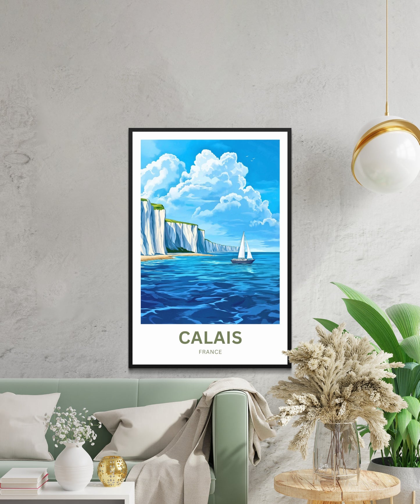 Calais Travel Poster - Clifftop Serenity