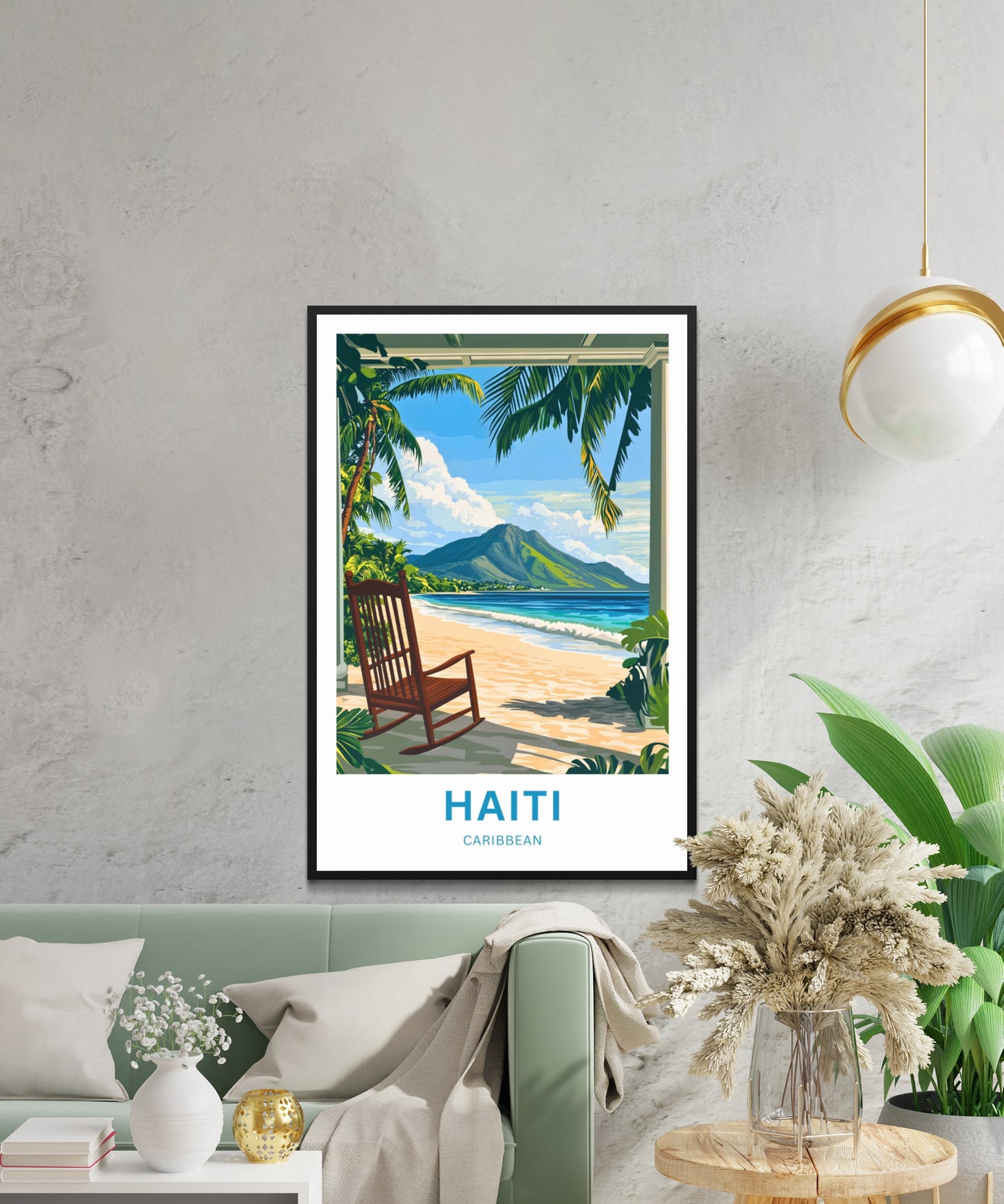 Haiti Travel Poster - Golden Dunes & Azure Seas