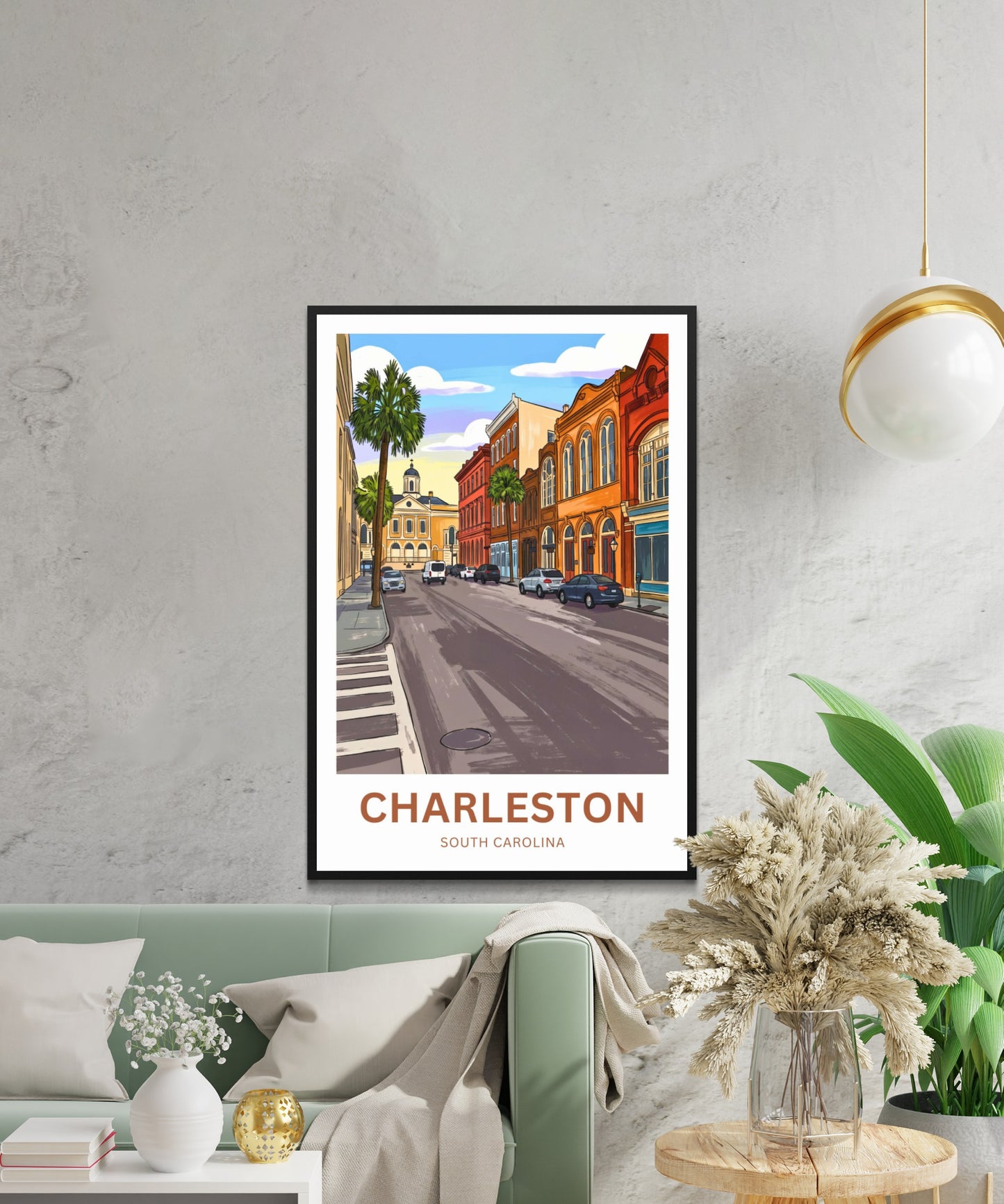 Charleston Historic District Travel Poster - Classic Streets