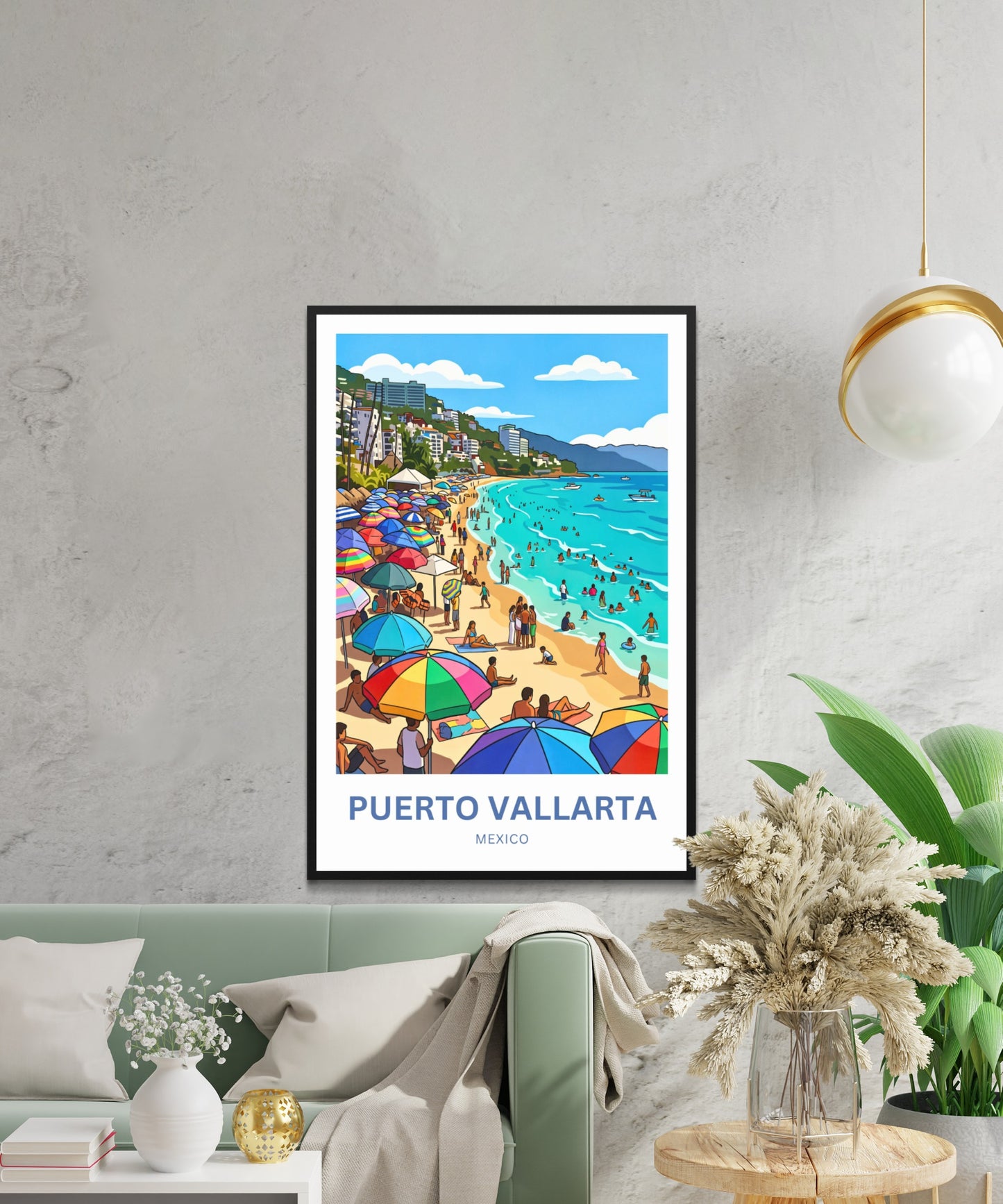Puerto Vallarta  Travel Poster - Mexico Beach Life