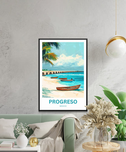 Progreso Travel Poster -  Sun & Sand in Mexico