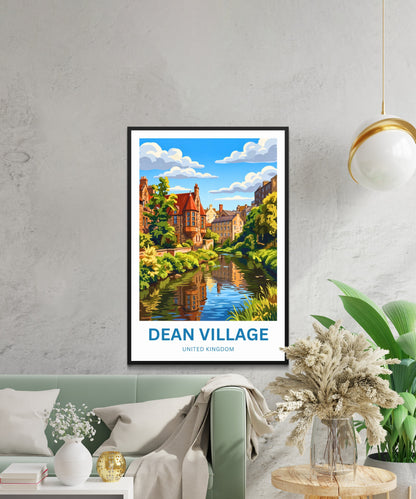 Dean Village Travel Poster - Charming Village