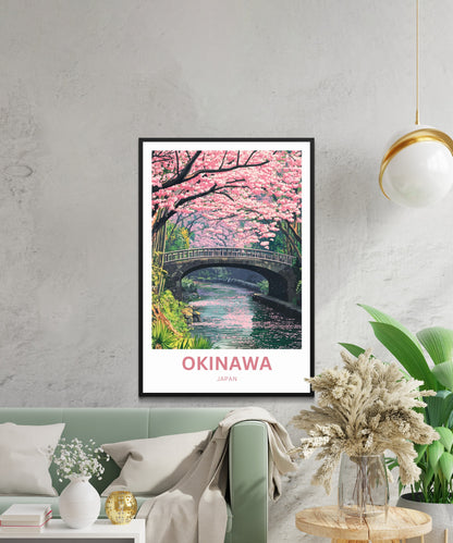 Okinawa Travel Poster  - Tranquil River Bloom