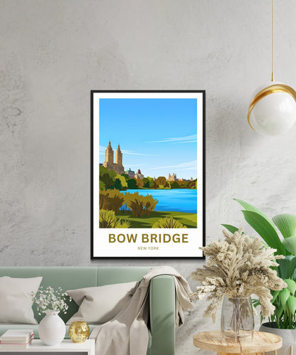 Central Park Bow Bridge  Travel Poster