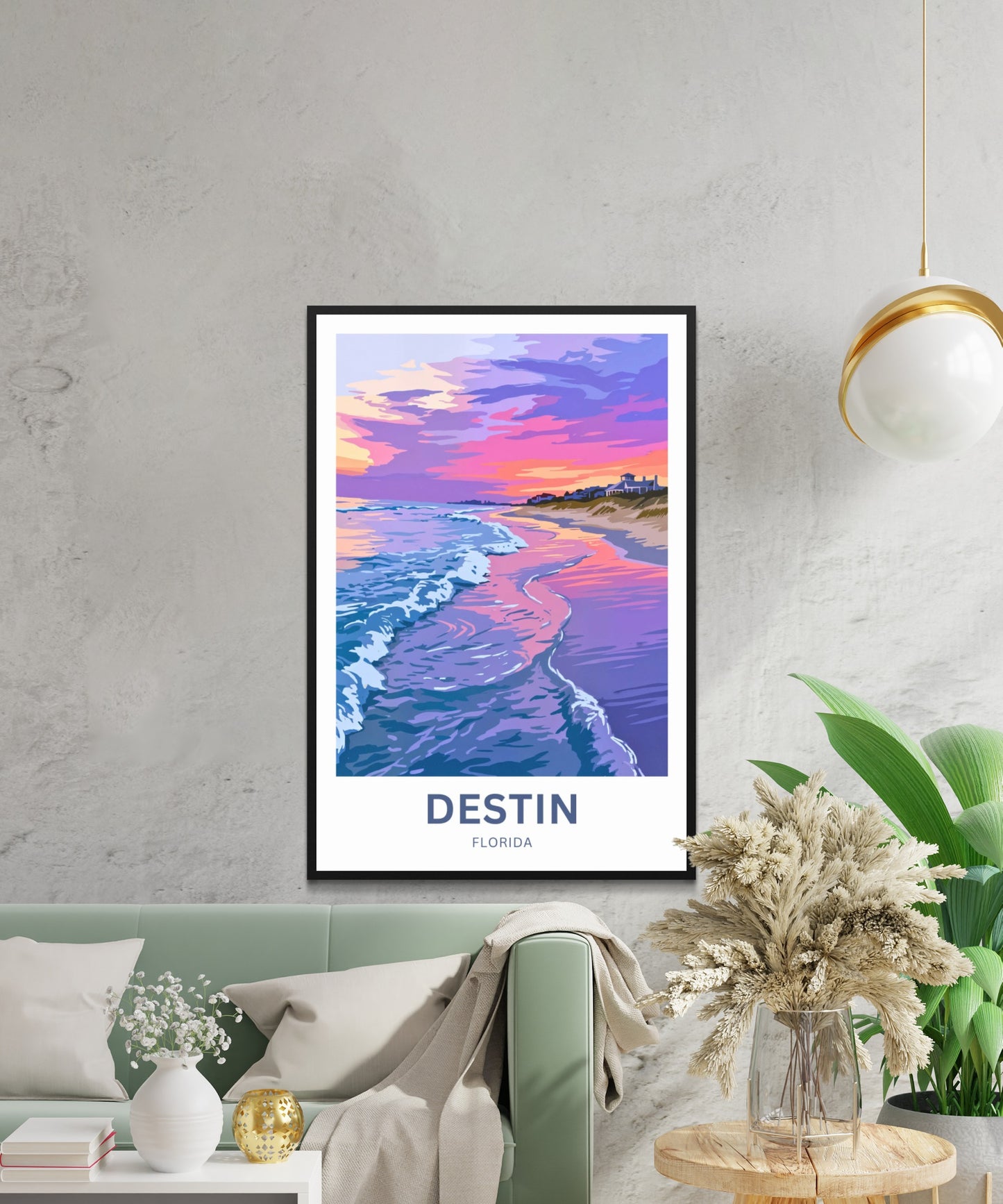 Destin, Florida Travel Poster -  Colorful Sky