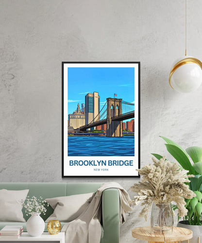 Brooklyn Bridge Travel Poster -  Metropolitan Icon