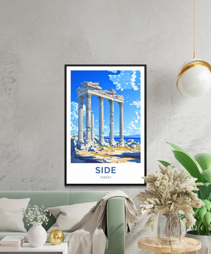 Side, Turkey Travel Poster - Discover Ancient Apollo’s Temple