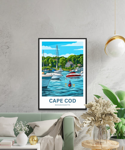 Cape Cod Travel Poster - Sails into Adventure