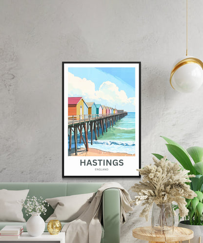 Hastings Travel Poster- Beach Pier