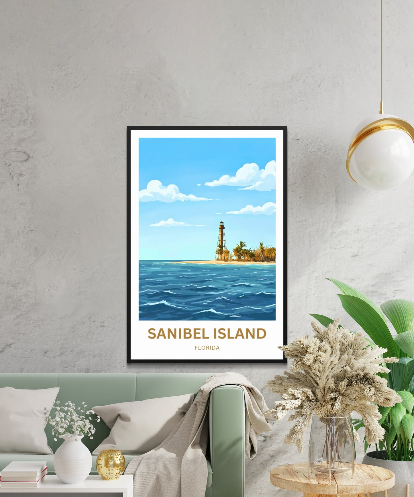 Sanibel Island, Florida Travel Poster - Lighthouse