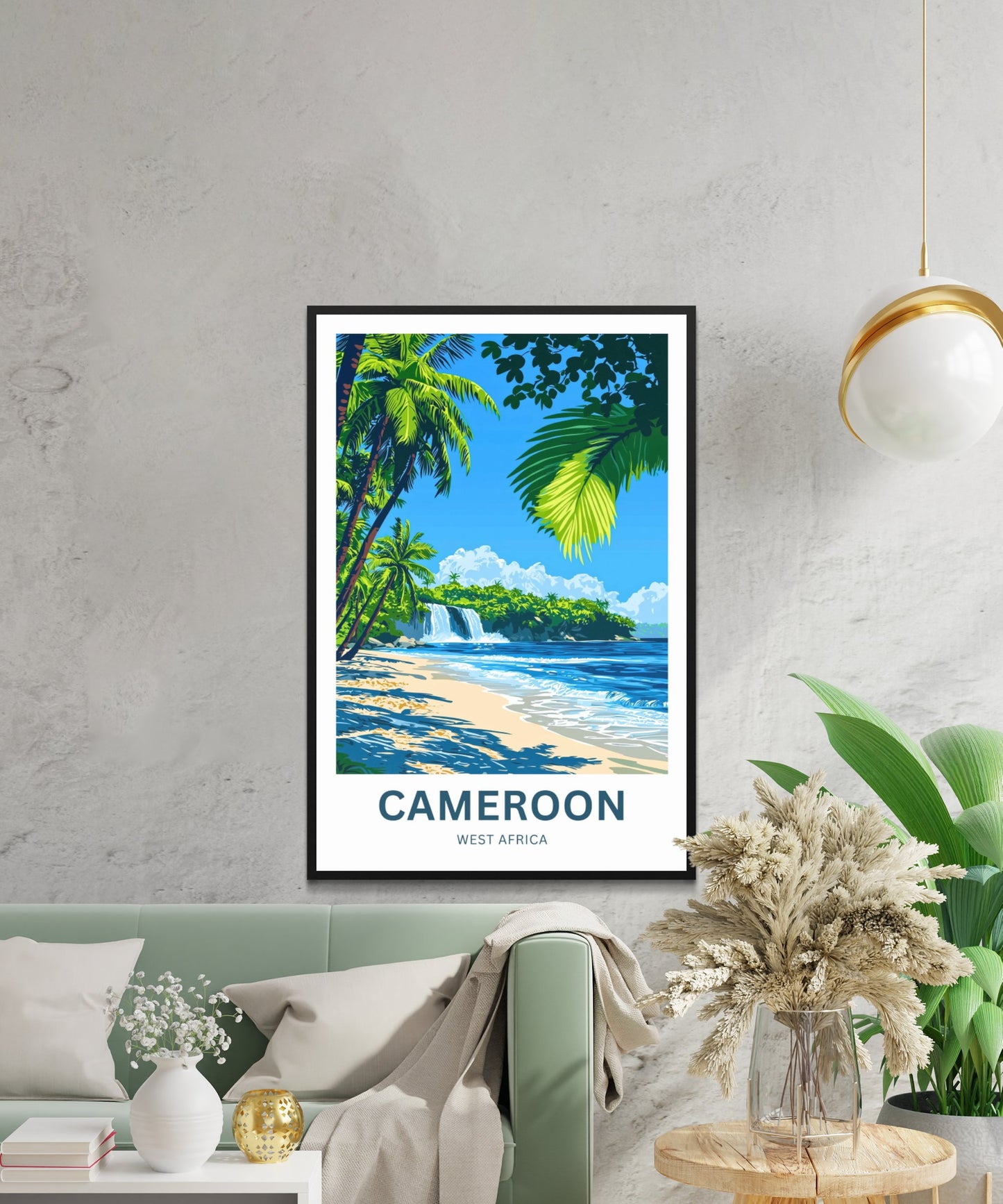 Cameroon Travel Poster  - Stunning Falls in West Africa