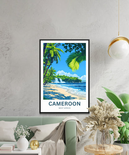 Cameroon Travel Poster  - Stunning Falls in West Africa