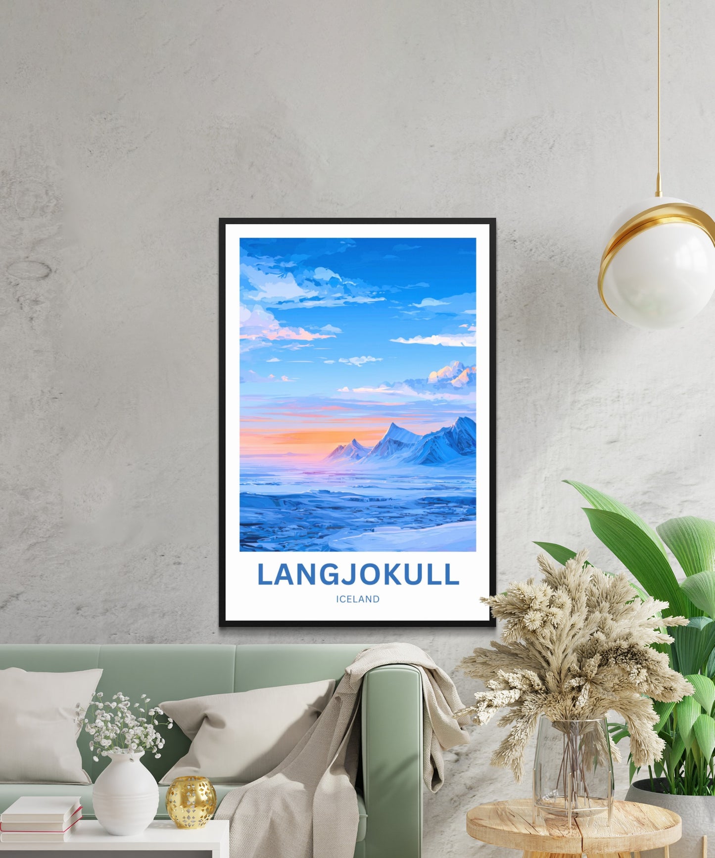 Langjökull Travel Poster - Blue Ice Dreams
