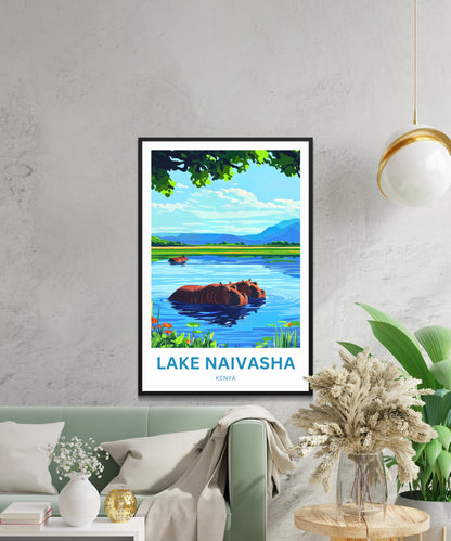 Lake Naivasha Travel Poster - Kenya