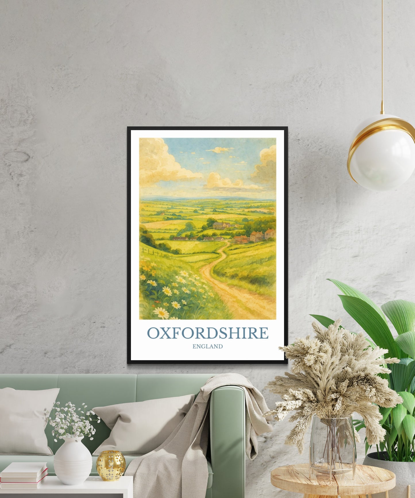 Oxfordshire, Watercolor design poster, England Print, Oxfordshire Wall Art
