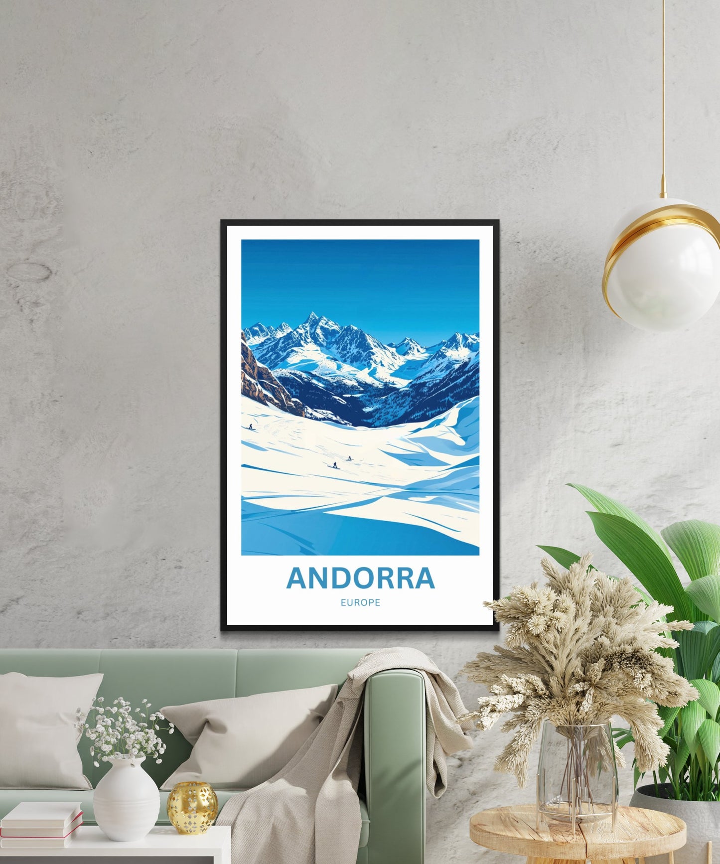 Andorra Travel Poster- Ski View