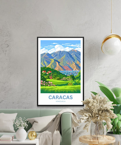 Caracas Travel Poster - Captivating Mountain View