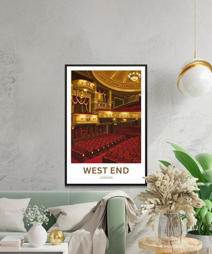 West End Travel Poster - London Theatre View