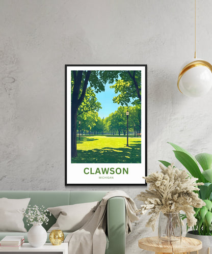 Clawson Travel Poster - Stunning Nature's Serene Park