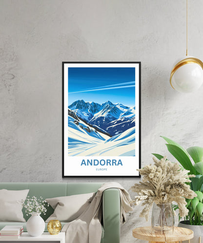 Andorra Travel Poster- Captivating Snowy Peak