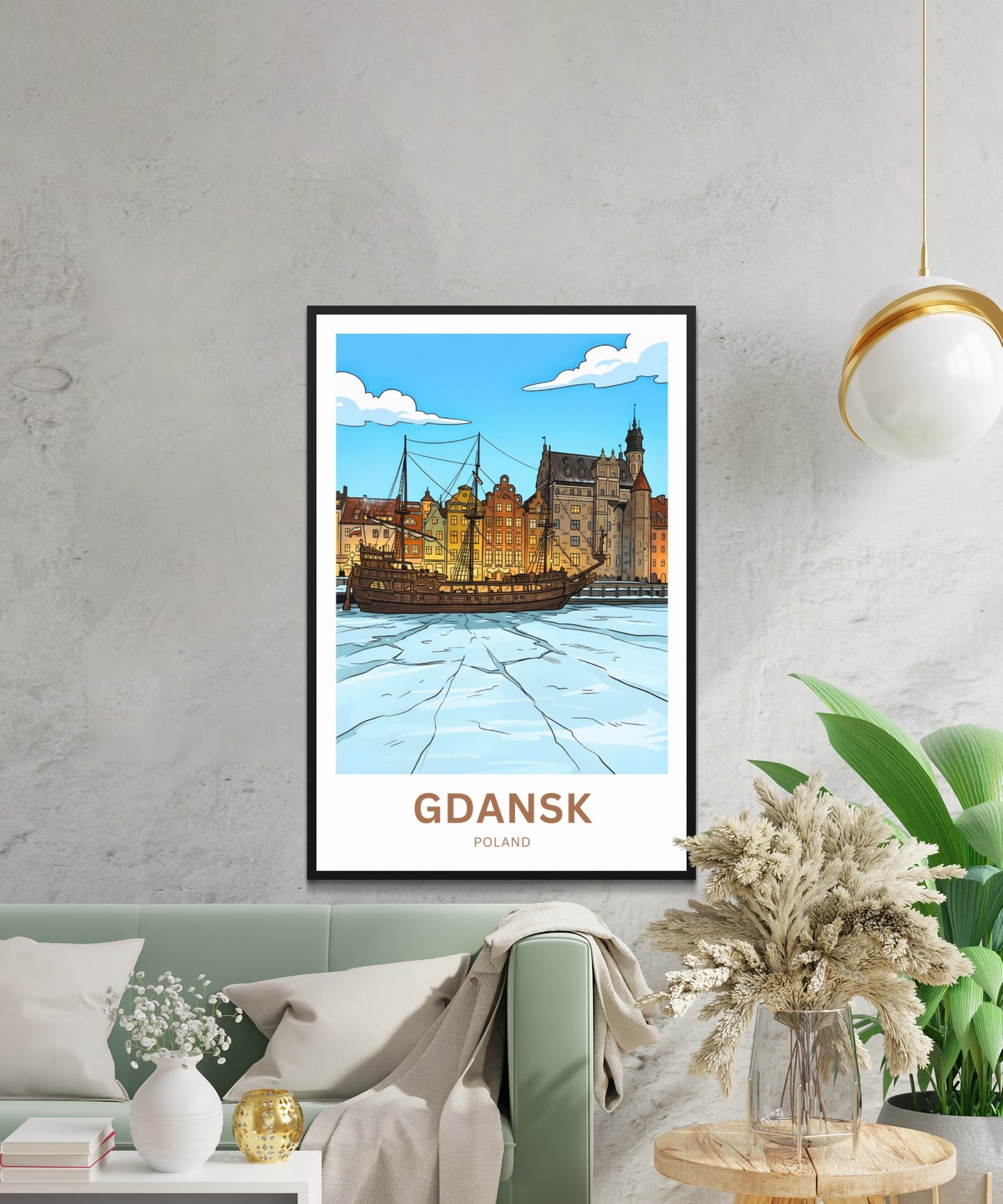 Gdańsk  Travel Poster - Frozen River Voyage