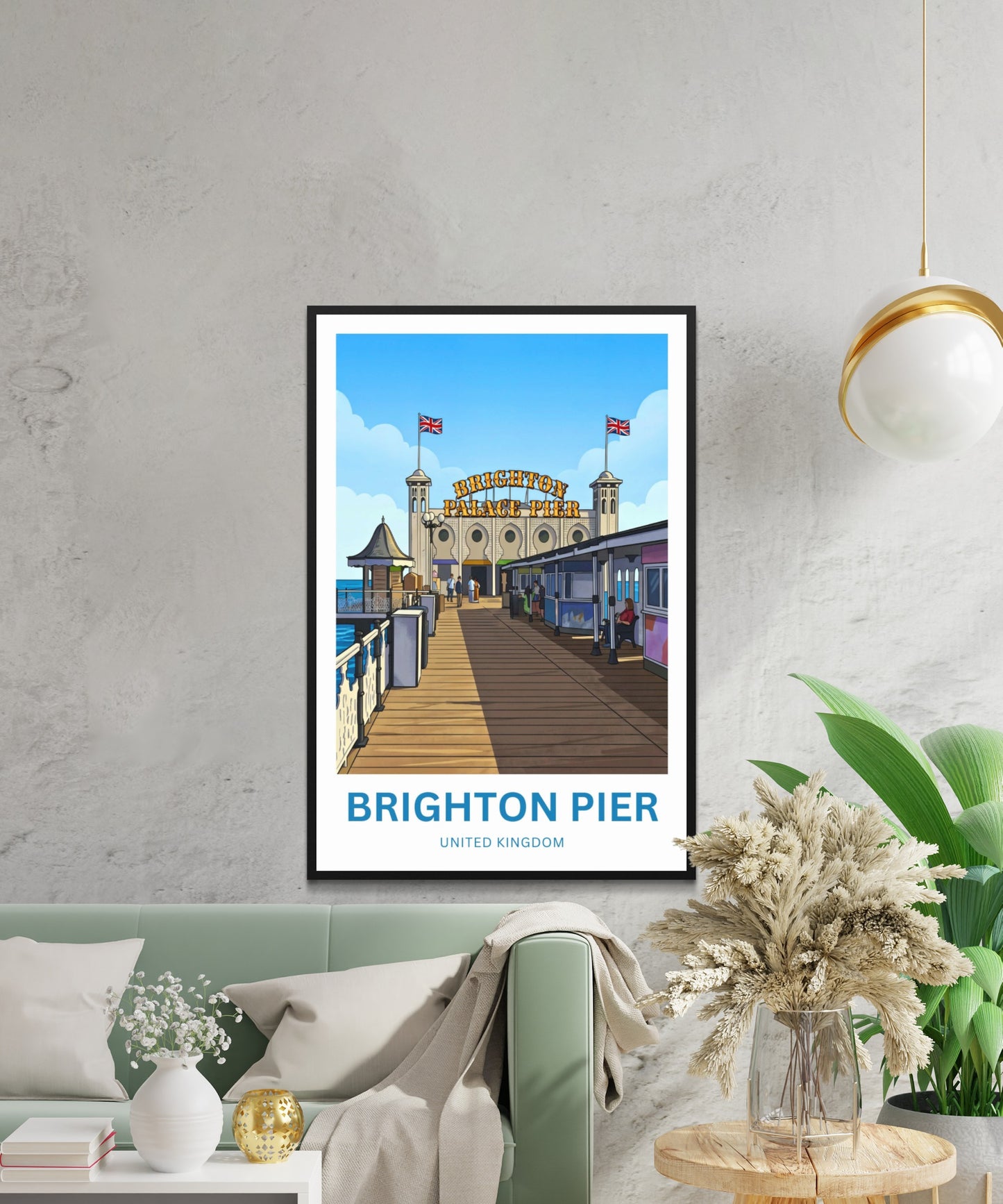 Brighton Pier Travel Poster - Coastal Attraction