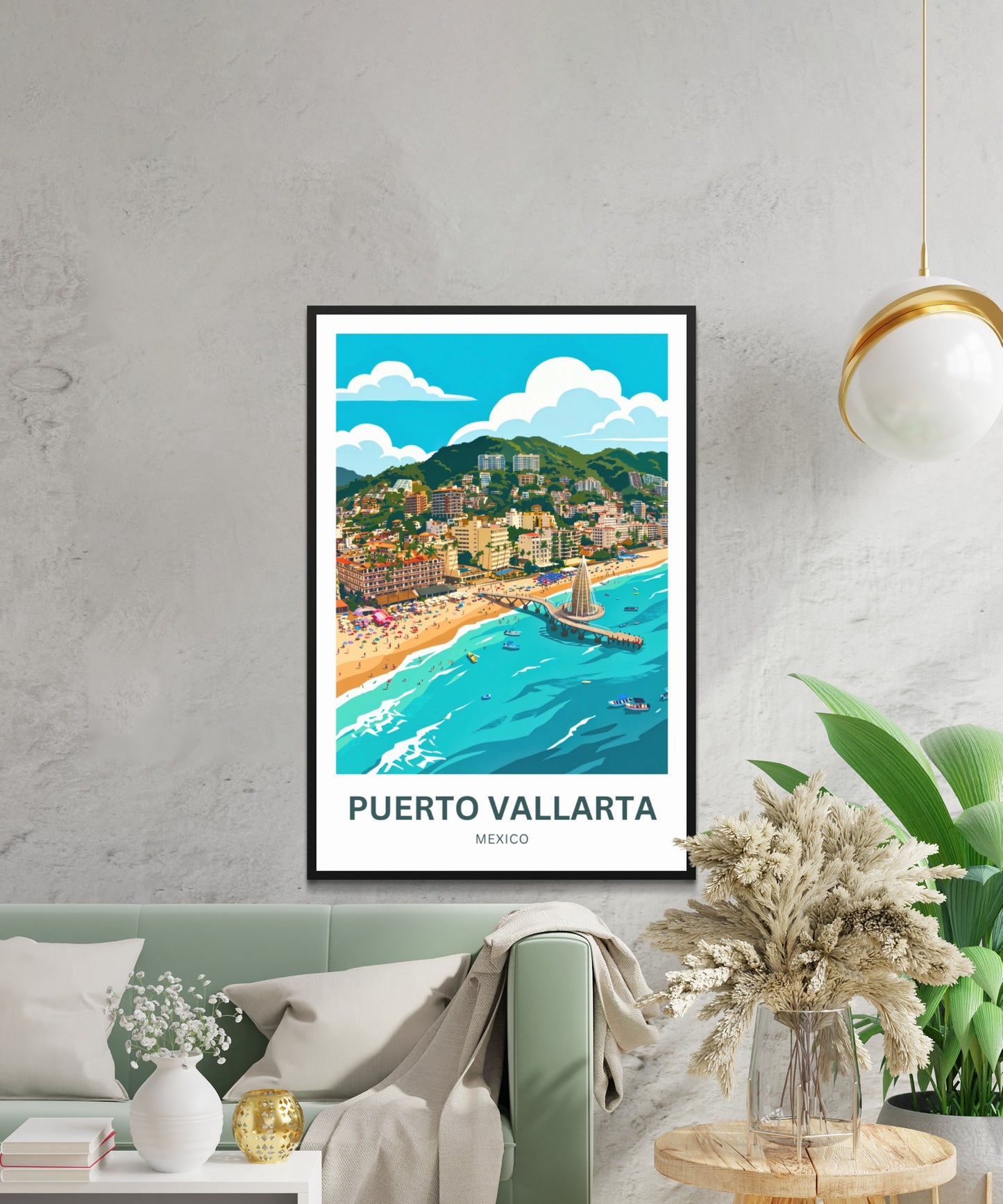 Puerto Vallarta  Travel Poster - Aerial View