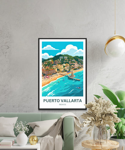 Puerto Vallarta  Travel Poster - Aerial View