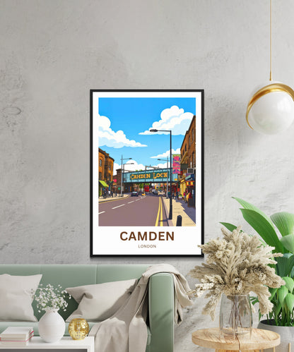 Camden Lock Travel Poster - London