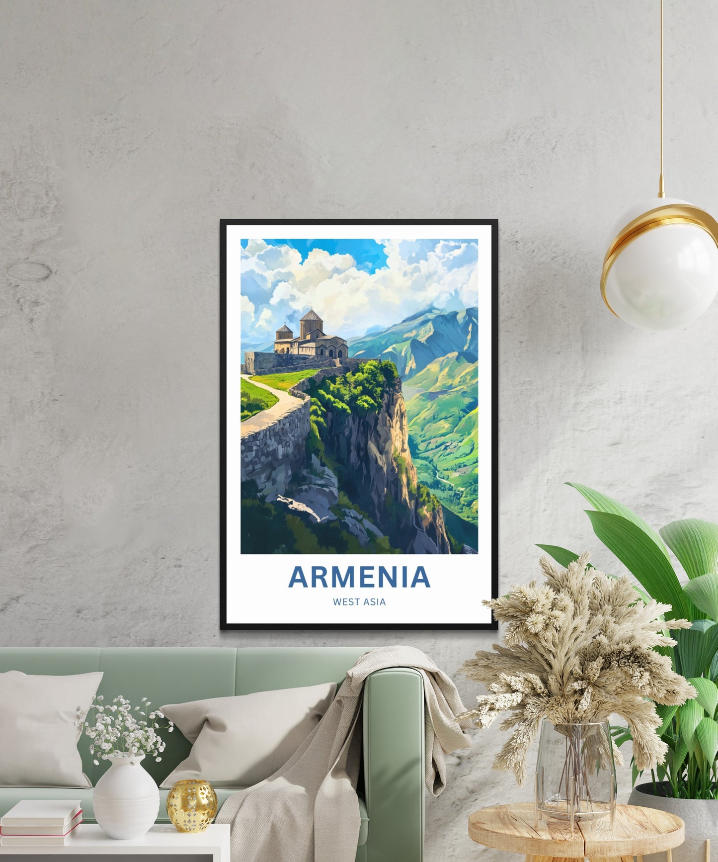 Armenia Travel Poster - Captivating View  Monasteries West Asia