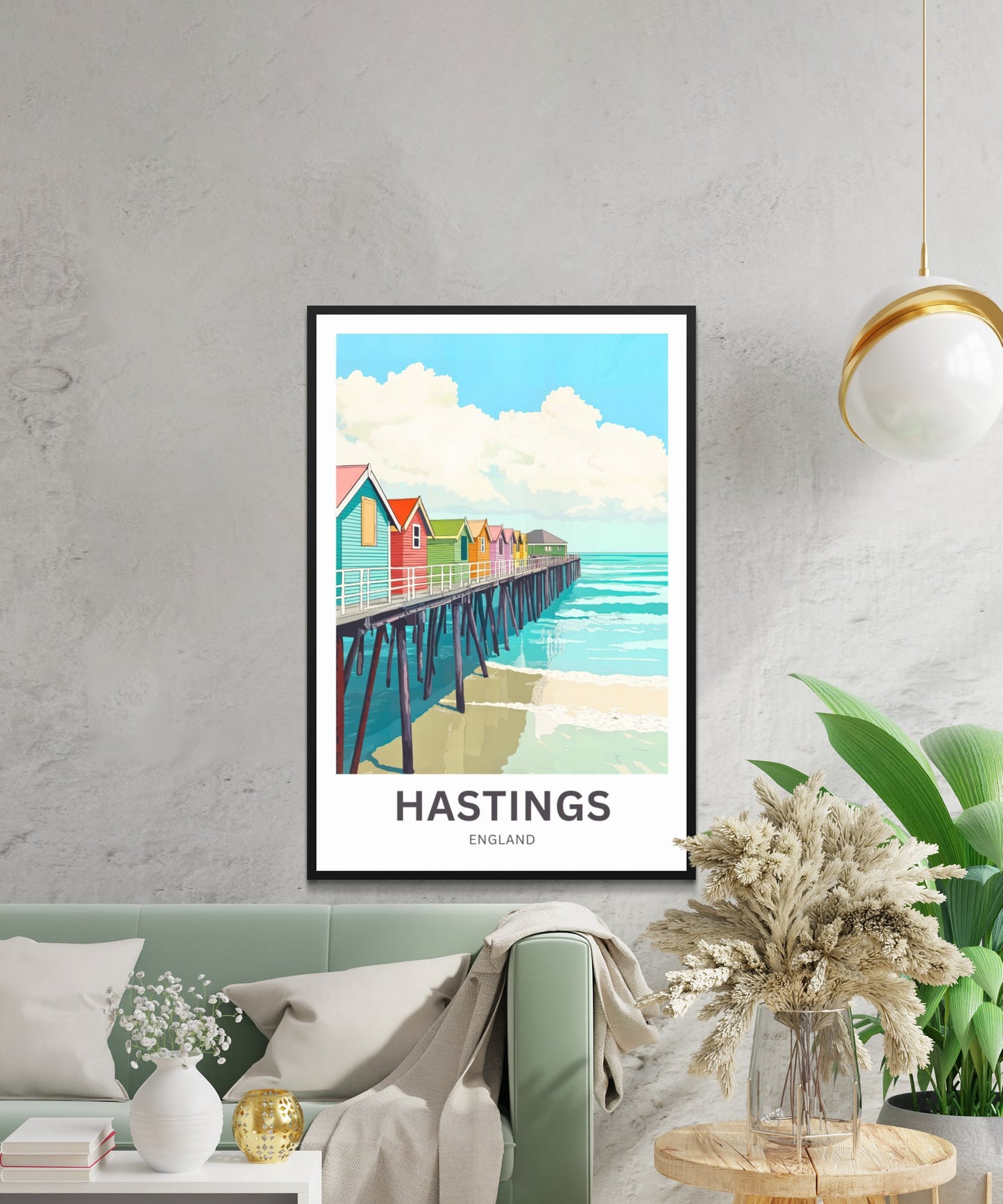 Hastings Travel Poster- Captivating Beach and Pier